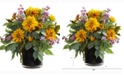 Nearly Natural 16in. Dancing Daisy, Zinnia and Mixed Greens Artificial Arrangement in Black Vase